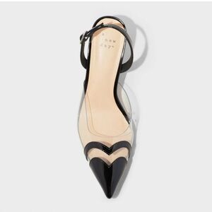 🆕👠 Eleanor Heart Slingback Heels - A New Day - 8, 9-1/2, 10 - Black